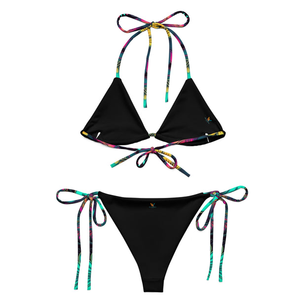 Neon Flowers string bikini