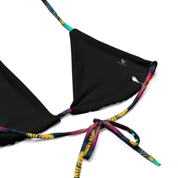 Neon Flowers string bikini