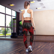 "Captivating Smoke Red and Black Leggings for Unmatched Style"