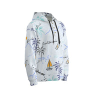 All-Over Print Men's Half  Button Hoodie