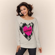 "Empowerment Line Cream Sweater: Celebrate Strength and Self-Love"