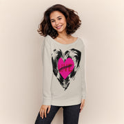 "Empowerment Line Cream Sweater: Celebrate Strength and Self-Love"