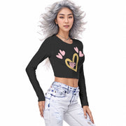 "Heartfelt Elegance Black Crop Top"