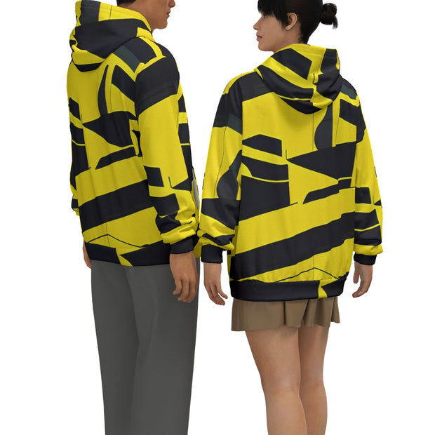 "Streetwear Elegance: Black & Yellow Hoodie for Hoodie Aficionados"