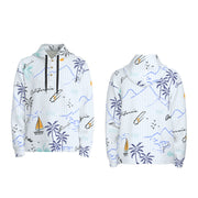 All-Over Print Men's Half  Button Hoodie