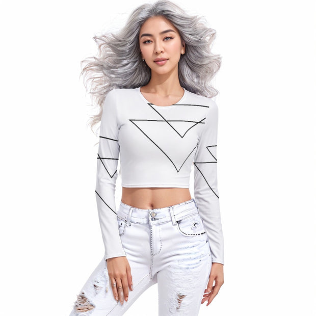 Women's Round Neck Crop Top T-Shirt