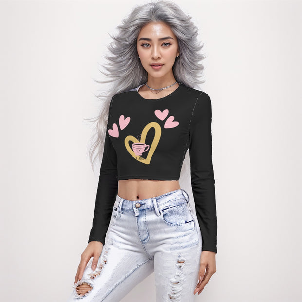 "Heartfelt Elegance Black Crop Top"