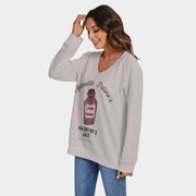 "Aphrodite Potions Love Potion V-Neck Sweater: Embrace Enchanting Style Grey"